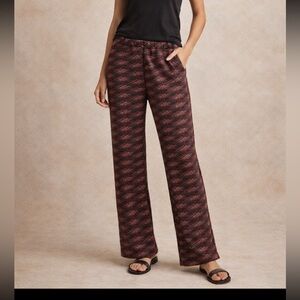 Dolan Knit Pull On Pants L Geometric Pink Black Lounge Stretch